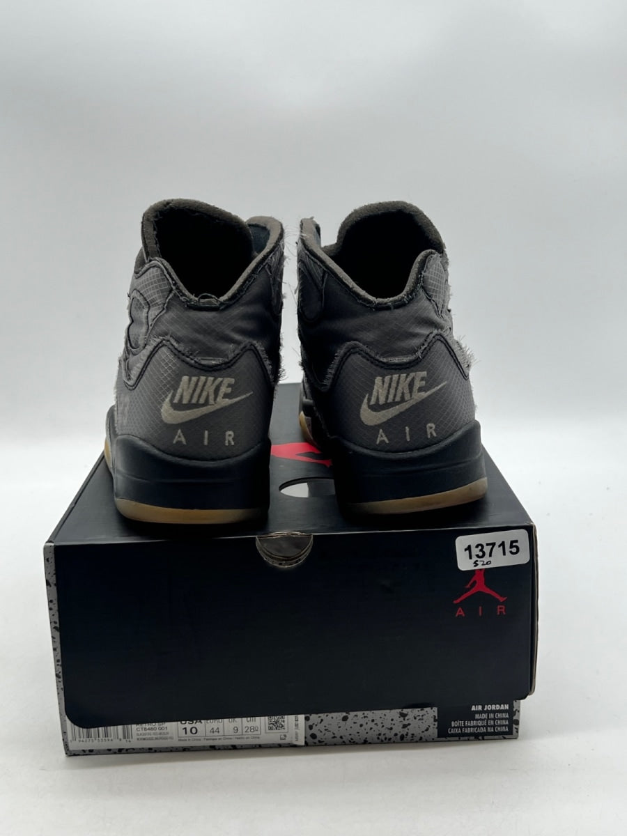 Jordan 5 Retro Off-White Muslin 10 (Moderately Worn Pre-Owned)JordanBlack/Muslin-Fire Red - Image 3