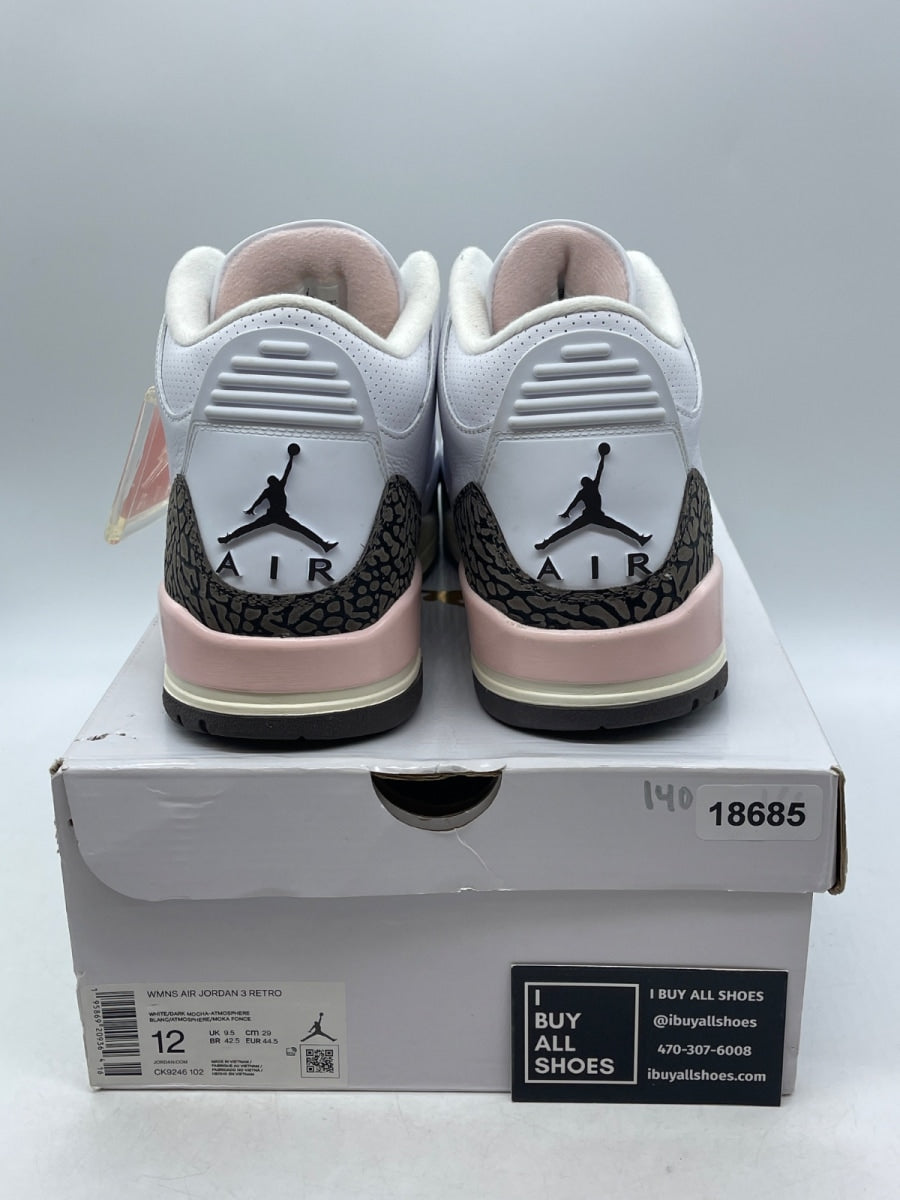 Jordan 3 Retro Neapolitan Dark Mocha (Women's) 12W (Moderately Worn Pre-Owned) - Image 3