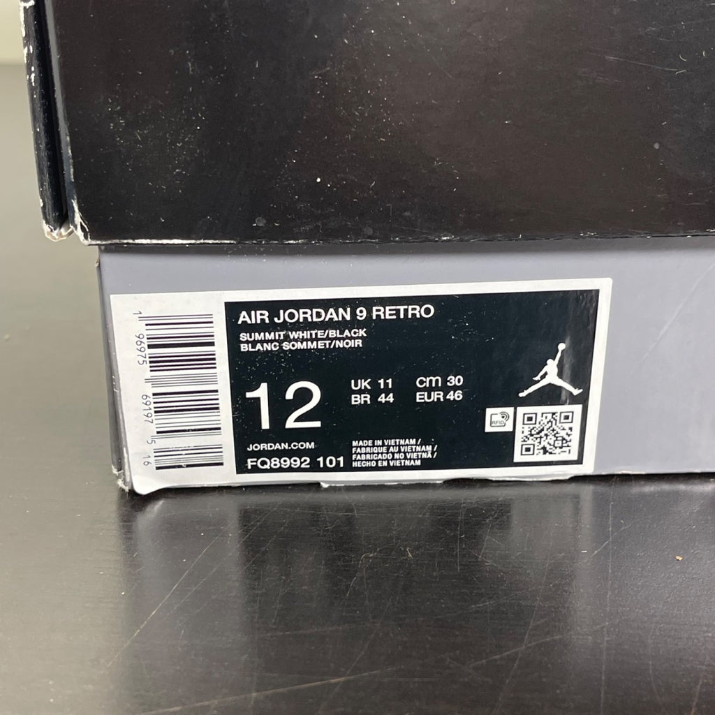 Jordan 9 Retro Powder Blue (2024) 12 (Moderately Worn Pre-Owned)JordanSummit White/Black/Dark Powder Blue - Image 7