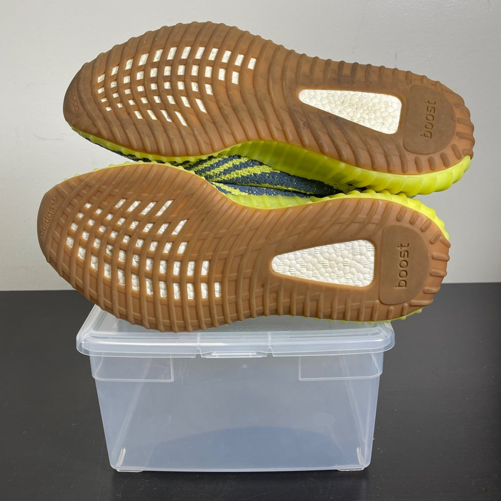 adidas Yeezy Boost 350 V2 Semi Frozen Yellow 11.5 (Moderately Worn Pre-Owned)adidasSemi Frozen Yellow/Raw Steel/Red - Image 5