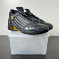 Jordan 14 Retro Defining Moments Pack Last Shot 10 (Heavily Worn Pre-Owned)JordanBlack/Metallic Gold/Varsity Red - Image 1