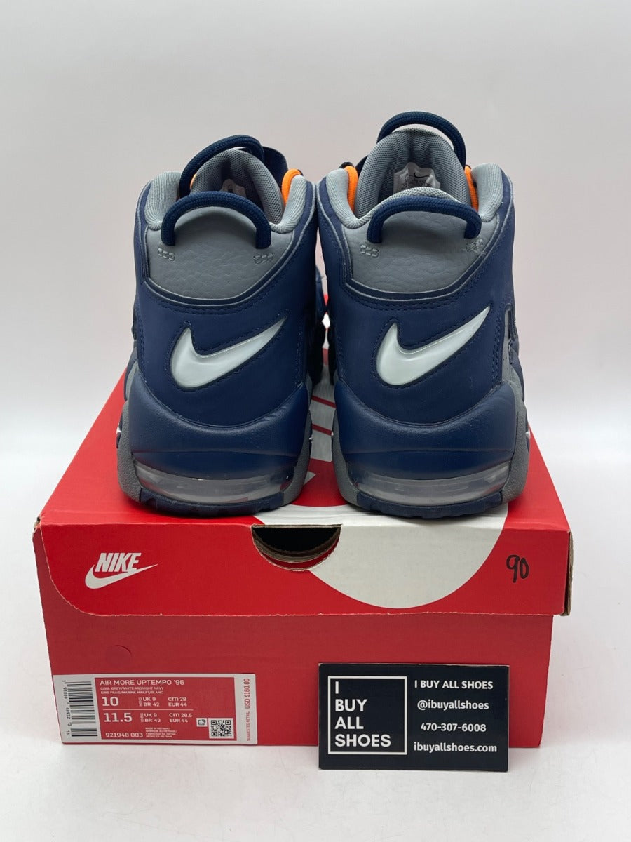 Nike Air More Uptempo Cool Grey Midnight Navy 10 (Moderately Worn Pre-Owned) - Image 3