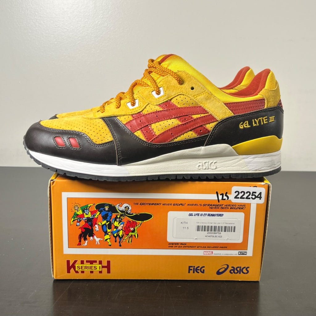ASICS Gel-Lyte III '07 Remastered Kith Marvel X-Men Wolverine 1980 Opened Box (Trading Card Not Included) 10.5 (Lightly Worn Pre-Owned)ASICSYellow/Brown-Red - Image 3