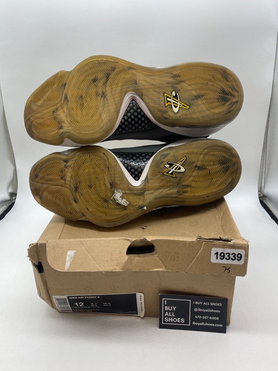 Nike Air Penny 5 'Black Grey Tour Yellow' 12 (Moderately Worn Pre-Owned) - Image 7