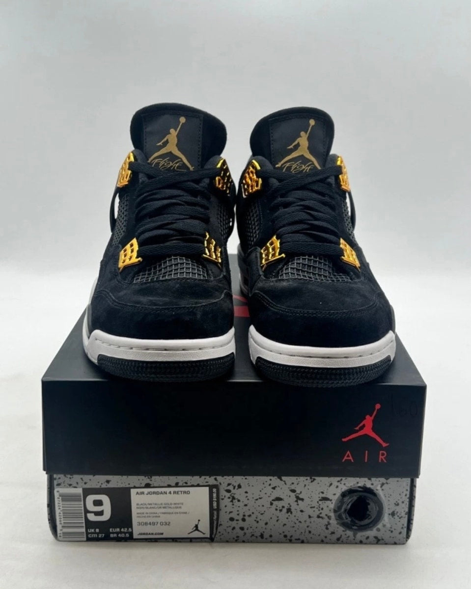 Jordan 4 Retro Royalty 9 (Lightly Worn Pre-Owned)JordanBlack/Metallic Gold-White - Image 2