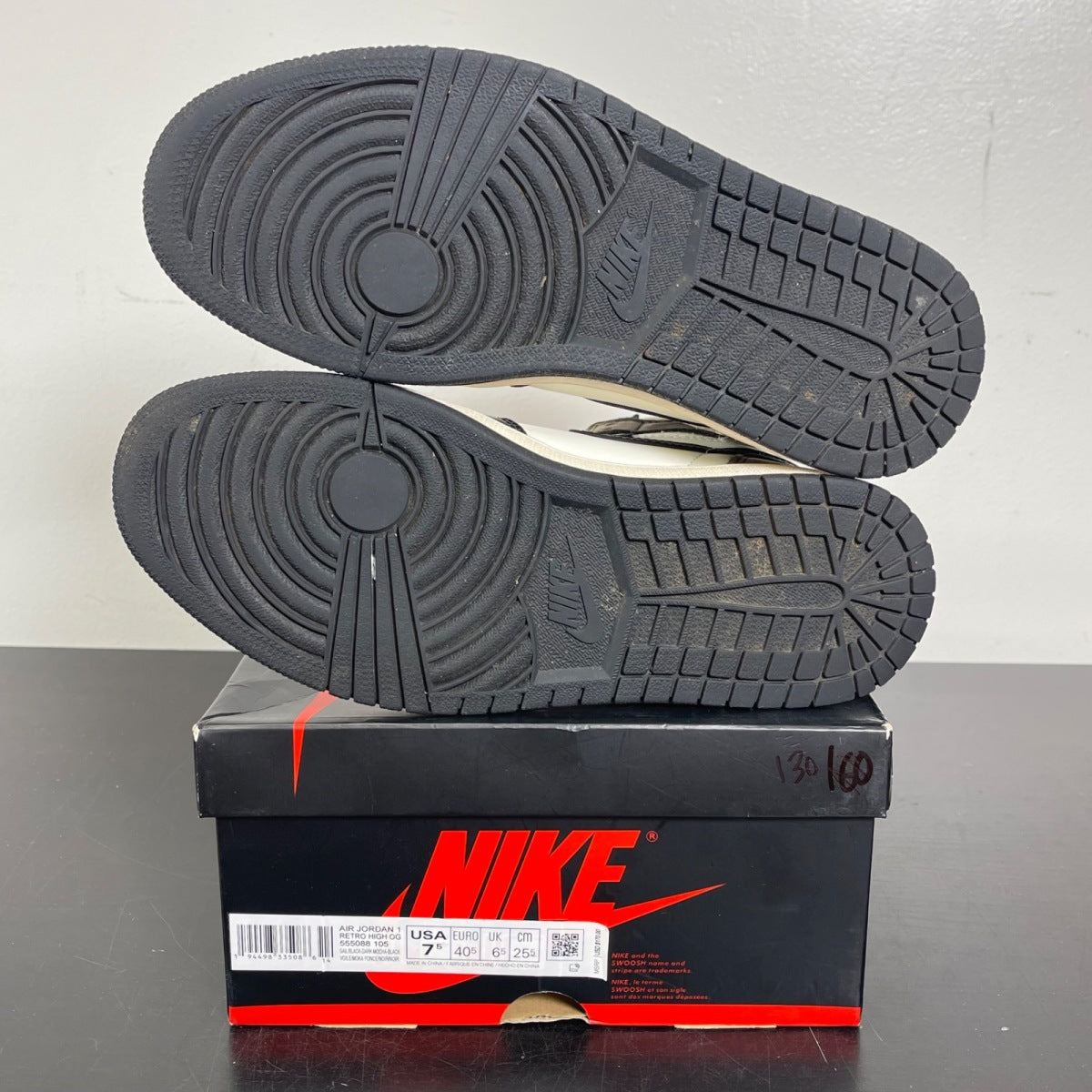 Jordan 1 Retro High Dark Mocha 7.5 (Moderately Worn Pre-Owned)JordanSail/Dark Mocha-Black-Black - Image 5