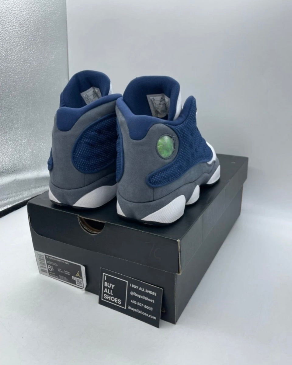 Jordan 13 Retro Flint (2020) (GS) 6Y (Lightly Worn Pre-Owned)JordanNavy/Flint Grey-White-University Blue - Image 4