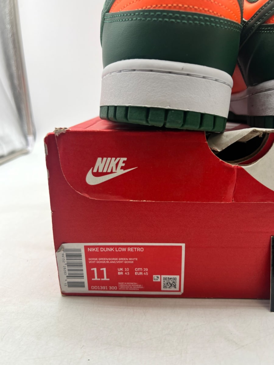 Nike Dunk Low Retro Miami Hurricanes 11 (Lightly Worn Pre-Owned) - Image 6