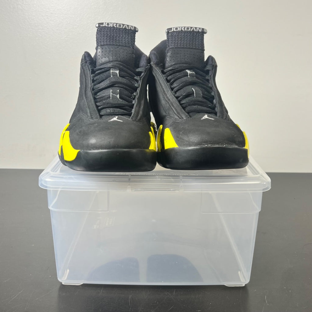 Jordan 14 Retro Thunder 10.5 (Heavily Worn Pre-Owned)JordanBlack/Vibrant Yellow-White - Image 2