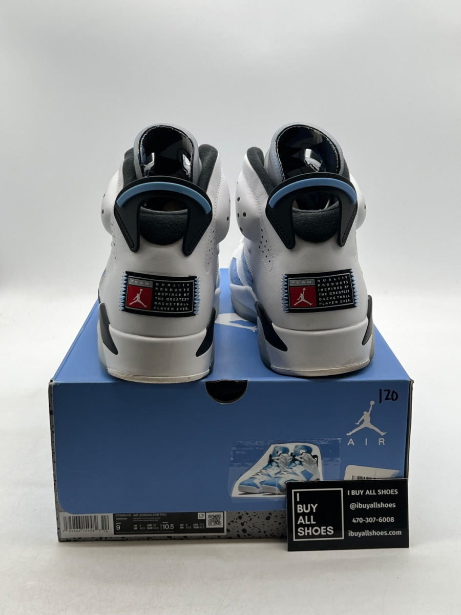 Jordan 6 Retro UNC White 9 (Lightly Worn Pre-Owned) - Image 3