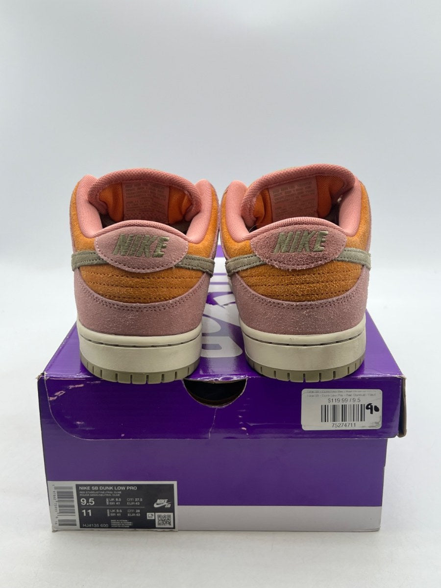 Nike SB Dunk Low Red Stardust 9.5 (Lightly Worn Pre-Owned)NikeRed Stardust/Neutral Olive-Monarch-Coconut Milk - Image 3