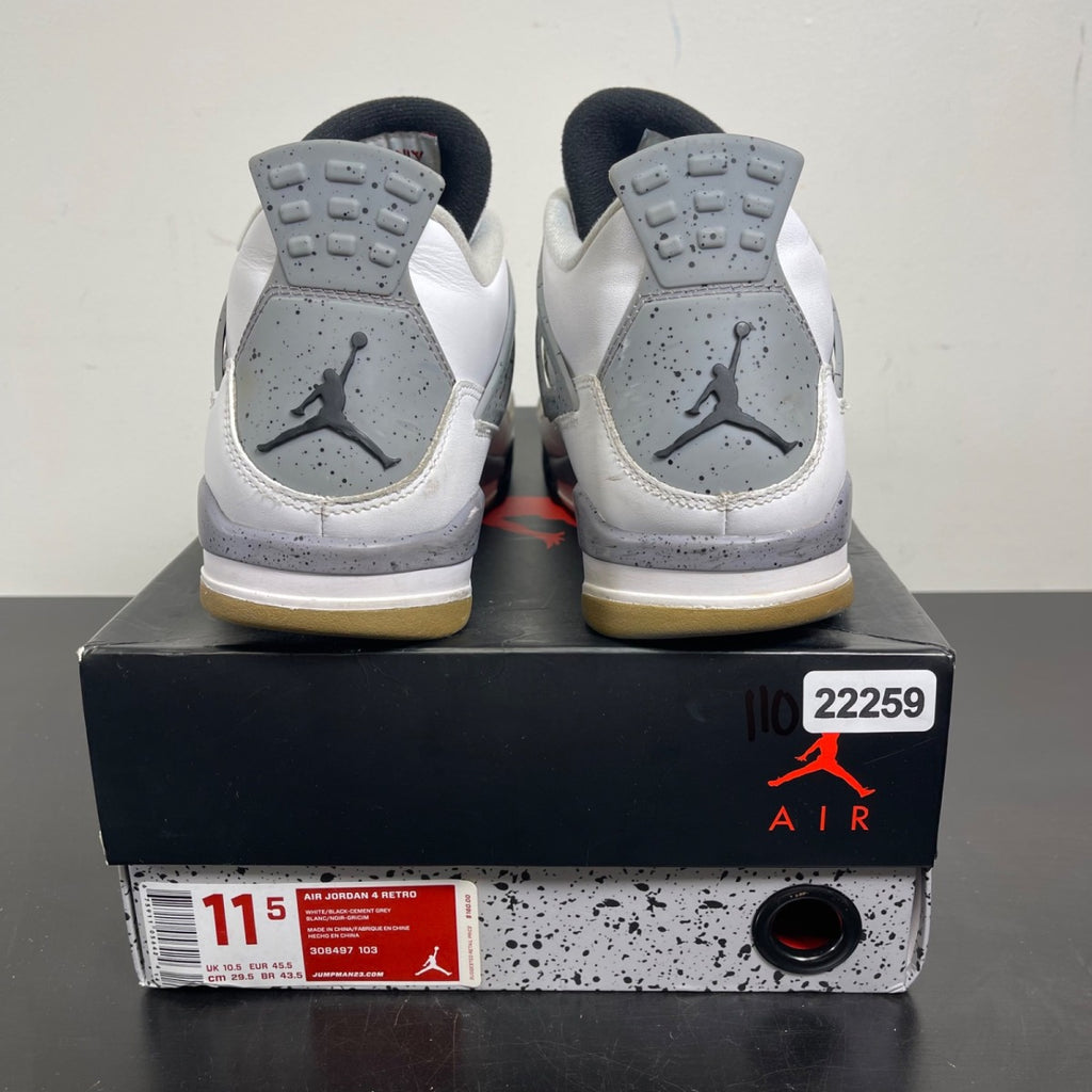 Jordan 4 Retro White Cement (2012) 11.5 (Moderately Worn Pre-Owned)JordanWhite/Black-Tech Grey - Image 4