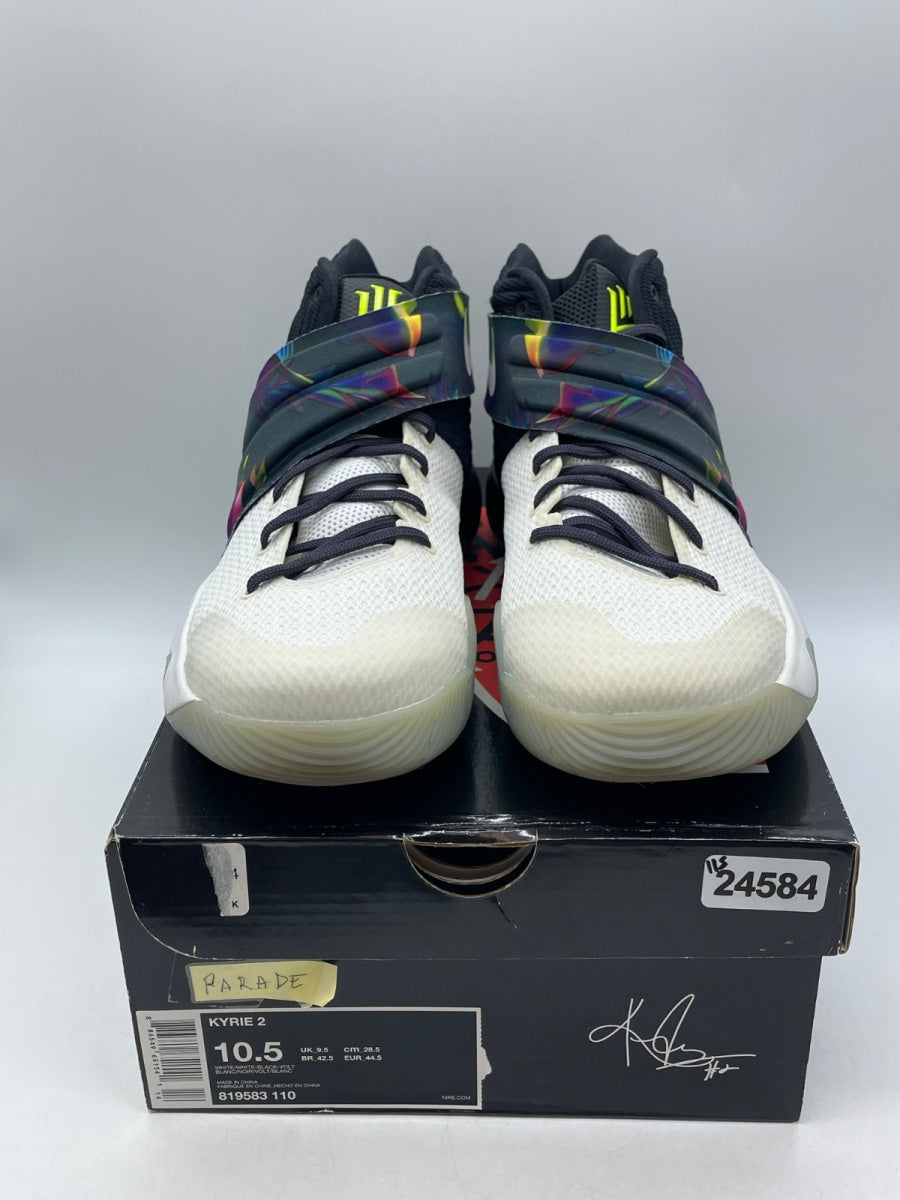 Nike Kyrie 2 Parade 10.5 (Moderately Worn Pre-Owned)NikeWhite/Black-Volt - Image 2