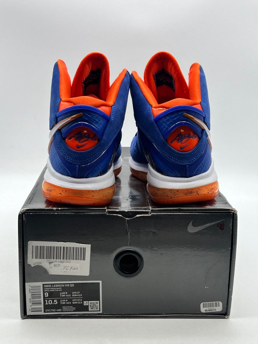 Nike LeBron 8 Hardwood Classic (2021) 9 (Lightly Worn Pre-Owned)NikeVarsity Royal/Orange Blaze-Total Orange-White - Image 3