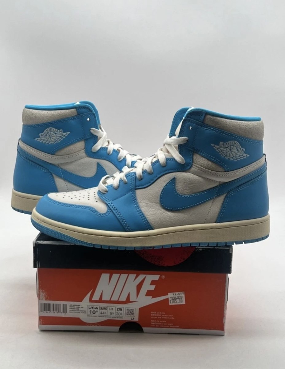 Jordan 1 Retro High OG UNC Reimagined 10.5 (Lightly Worn Pre-Owned)JordanDark Powder Blue/Dark Powder Blue-Sail - Image 1