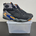 Jordan 8 Retro Phoenix Suns 12 (Moderately Worn Pre-Owned)JordanBlack/Bright Citrus-Cool Grey-Deep Royal Blue - Image 1