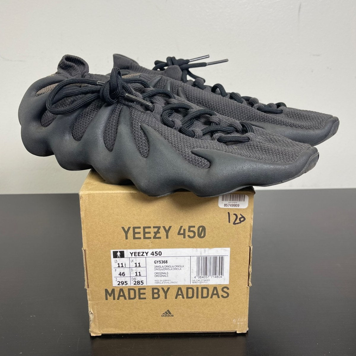 adidas Yeezy 450 Dark Slate 11.5 (Moderately Worn Pre-Owned)adidasDark Slate/Dark Slate - Image 1