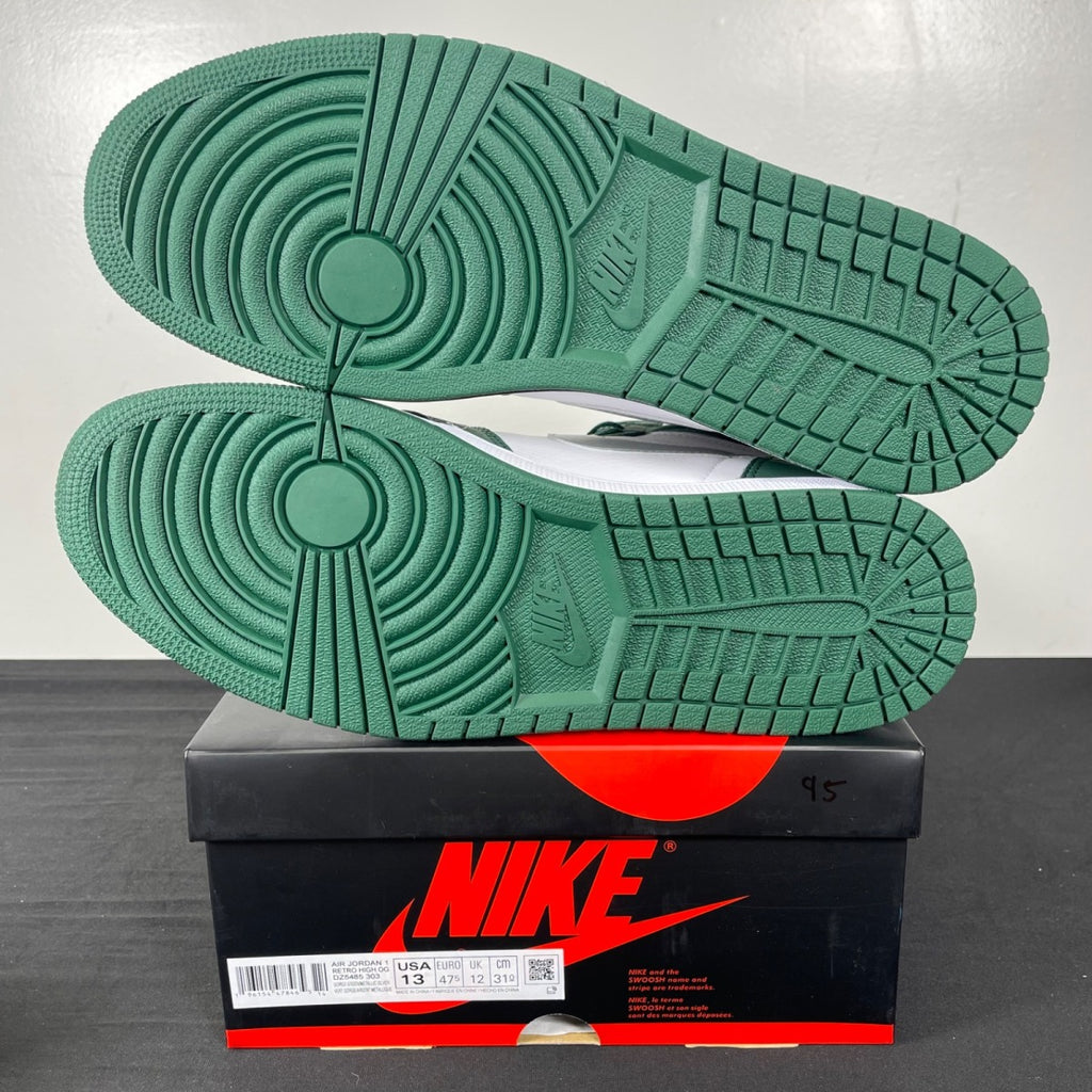Jordan 1 Retro High OG Gorge Green 13 (Moderately Worn Pre-Owned)JordanGorge Green/Metallic Silver/White - Image 5