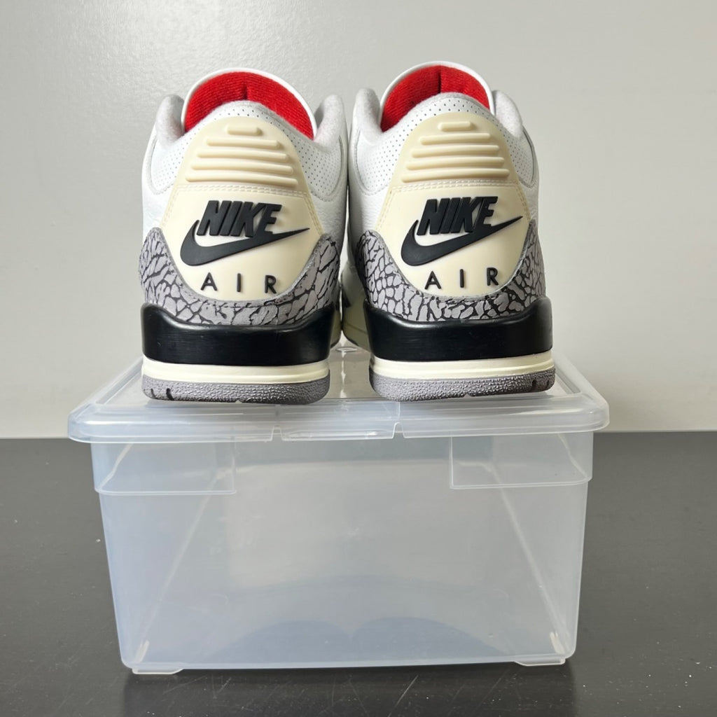 Jordan 3 Retro White Cement Reimagined 11 (Lightly Worn Pre-Owned)JordanSummit White/Fire Red/Black/Cement Grey - Image 4