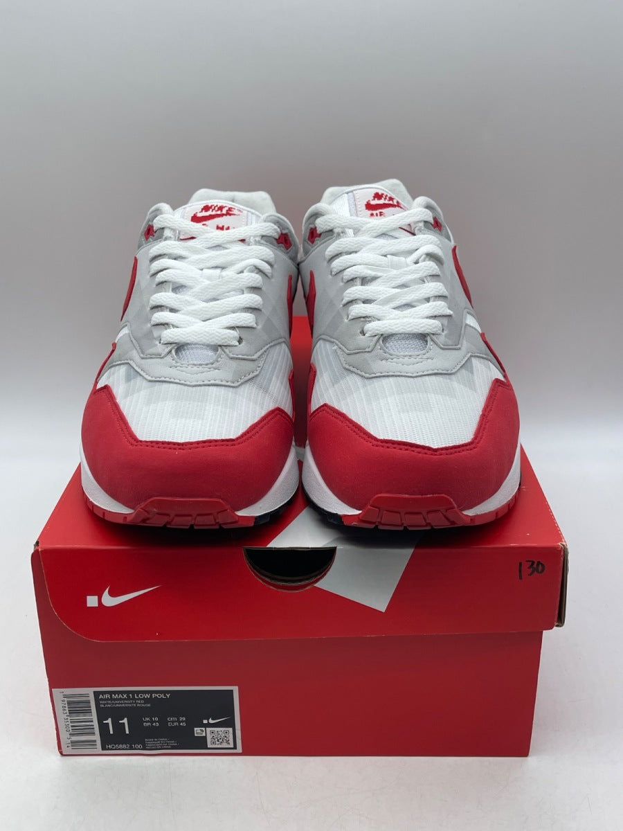 Nike Air Max 1 .SWOOSH Low Poly 11 (Moderately Worn Pre-Owned)NikeUniversity Red/White/Neutral Grey - Image 2