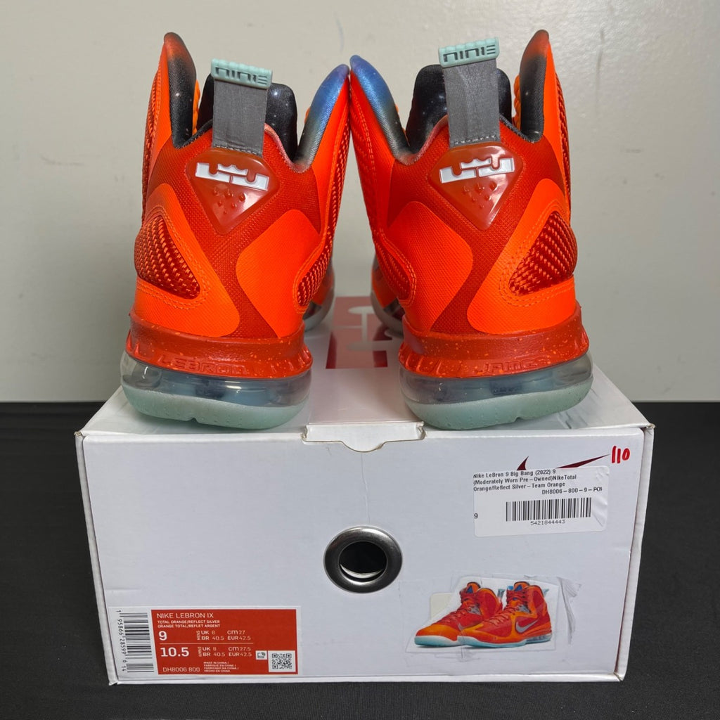 Nike LeBron 9 Big Bang (2022) 9 (Moderately Worn Pre-Owned)NikeTotal Orange/Reflect Silver-Team Orange - Image 4