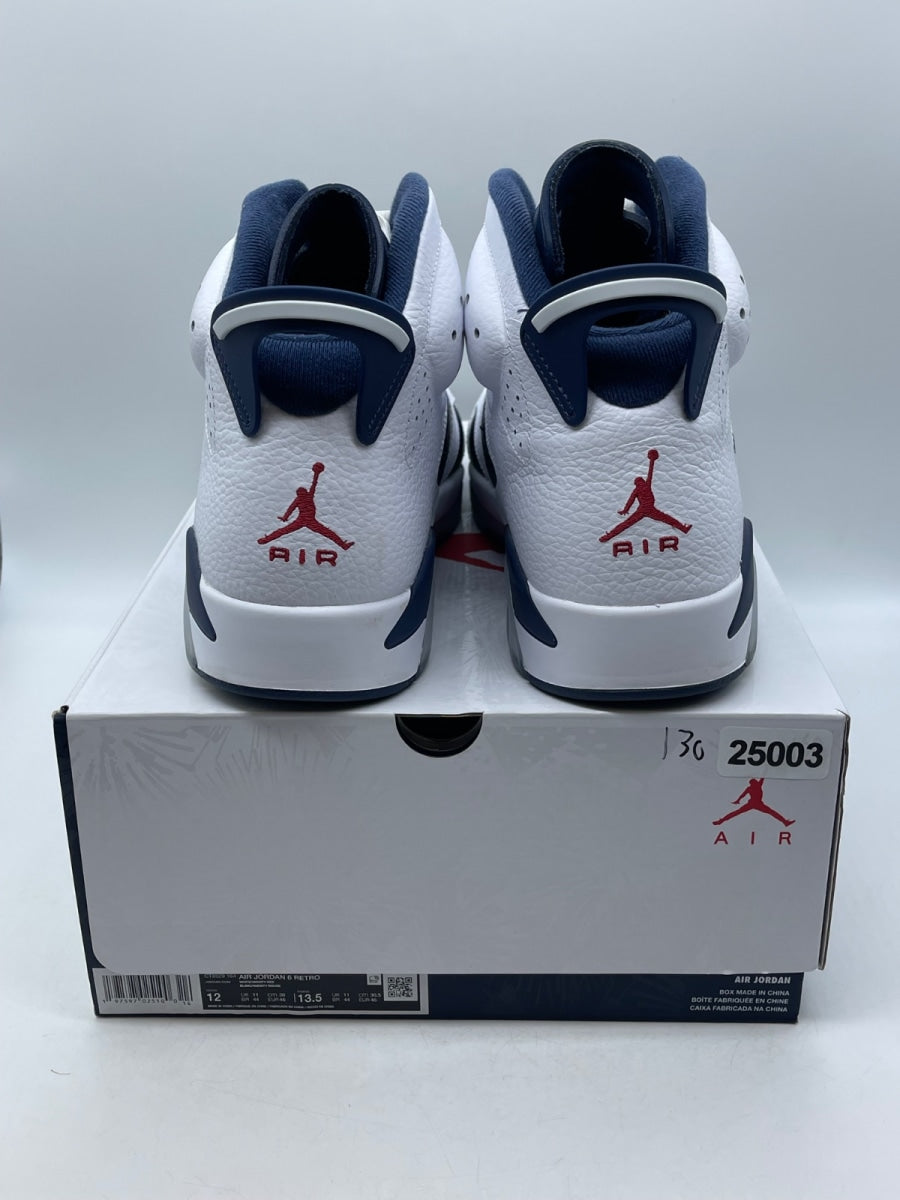 Jordan 6 Retro Olympic (2024) 12 (Moderately Worn Pre-Owned)JordanWhite/Varsity Red/Midnight Navy - Image 3