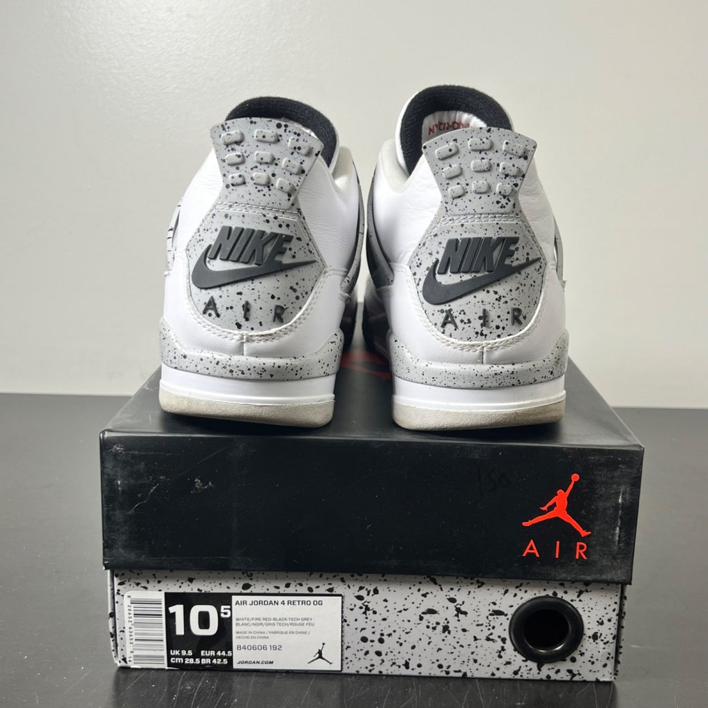Jordan 4 Retro White Cement (2016) 10.5 (Moderately Worn Pre-Owned)JordanWhite/Fire Red-Black-Tech Grey - Image 5