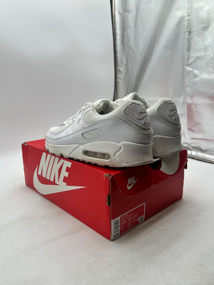 Nike Air Max 90 Recraft Triple White 10.5 (Moderately Worn Pre-Owned) - Image 6