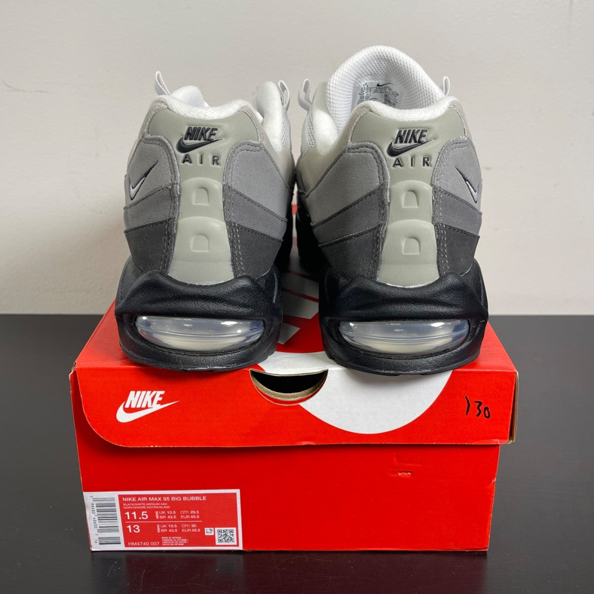 Nike Air Max 95 OG Big Bubble Granite 11.5 (Moderately Worn Pre-Owned)NikeBlack/White/Medium Ash/Dark Pewter/Dust/Granite - Image 4