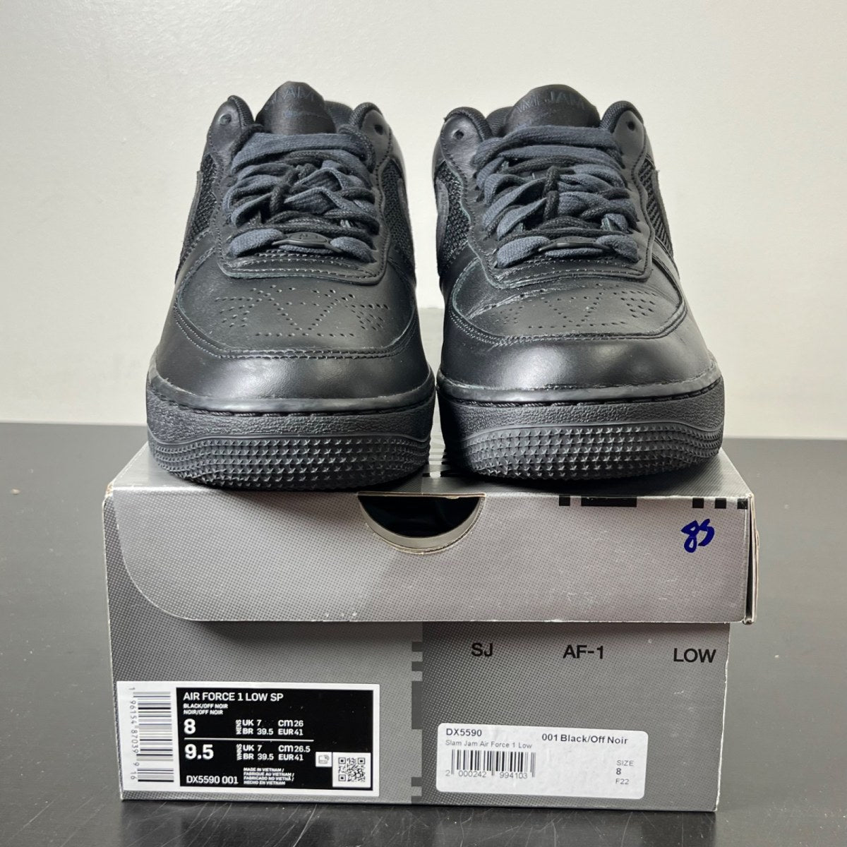 Nike Air Force 1 Low SP Slam Jam Black 8 (Lightly Worn Pre-Owned)NikeBlack/Off Noir - Image 2