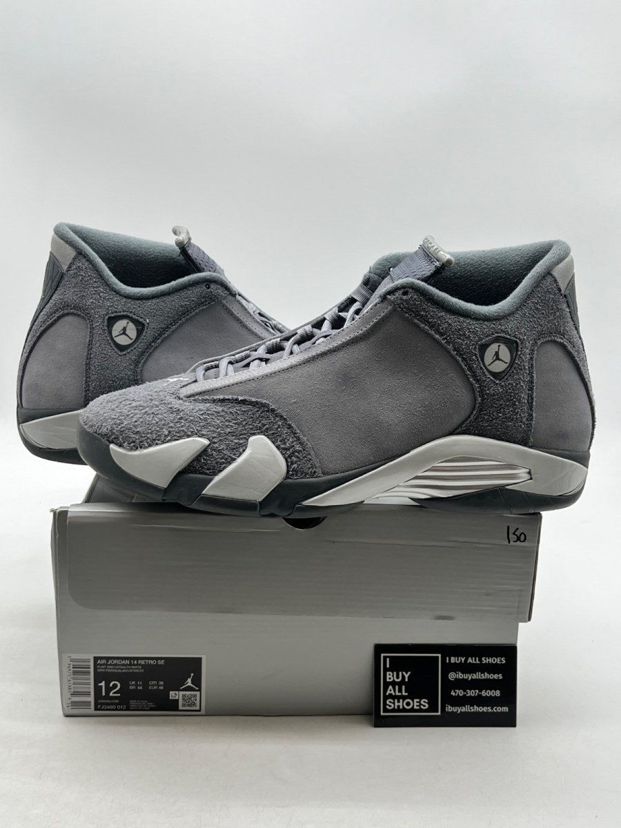 Jordan 14 Retro Flint Grey 12 (Lightly Worn Pre-Owned) - Image 1
