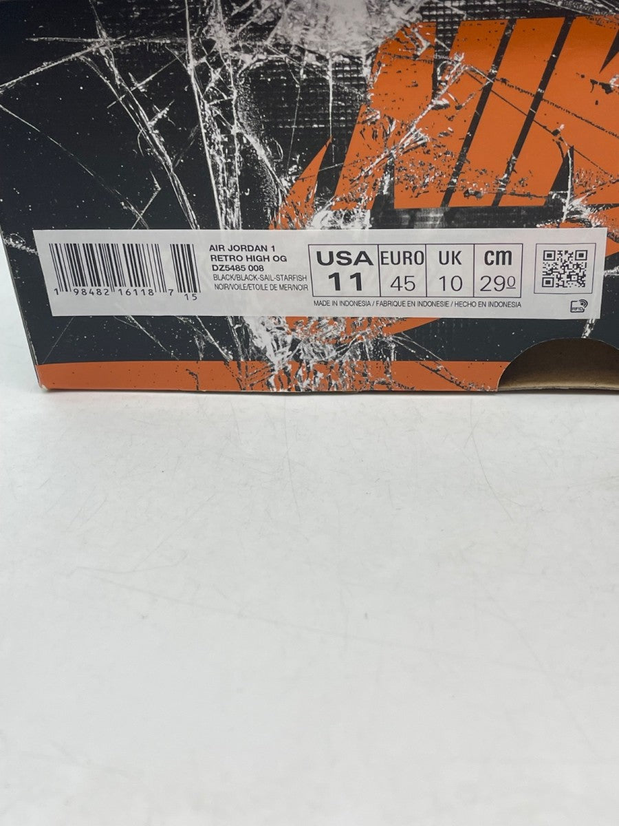 Jordan 1 Retro High OG Shattered Backboard (2025) 11 (Moderately Worn Pre-Owned)JordanBlack/Black-Sail-Starfish - Image 9