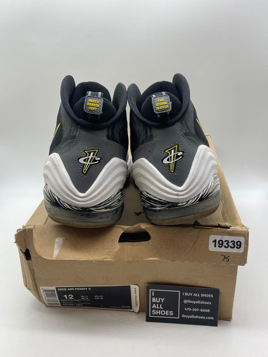 Nike Air Penny 5 'Black Grey Tour Yellow' 12 (Moderately Worn Pre-Owned) - Image 3
