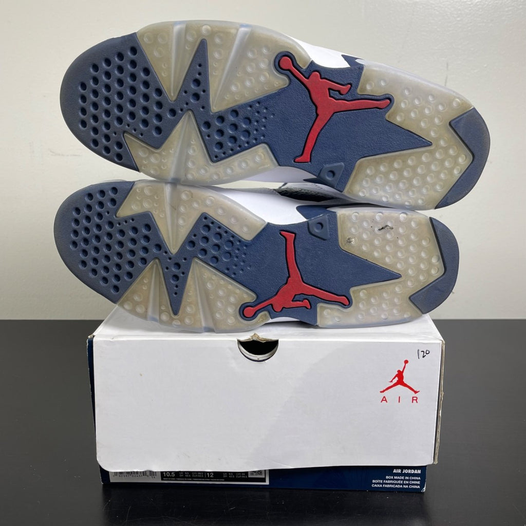 Jordan 6 Retro Olympic (2024) 10.5 (Moderately Worn Pre-Owned)JordanWhite/Varsity Red/Midnight Navy - Image 5