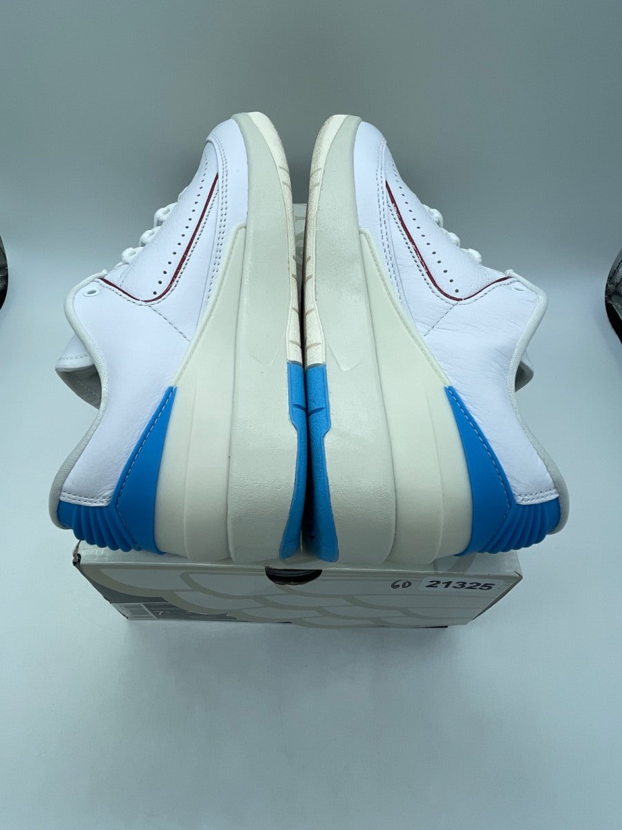 Jordan 2 Retro Low NC to Chi (Women's) 7.5W (Moderately Worn Pre-Owned)JordanWhite/Gym Red-Dark Powder Blue-Sail - Image 6
