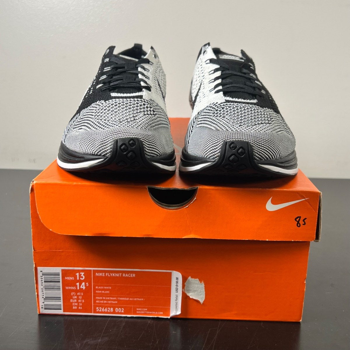 Nike Flyknit Racer Black Tongue 13 (Lightly Worn Pre-Owned)Nike - Image 2