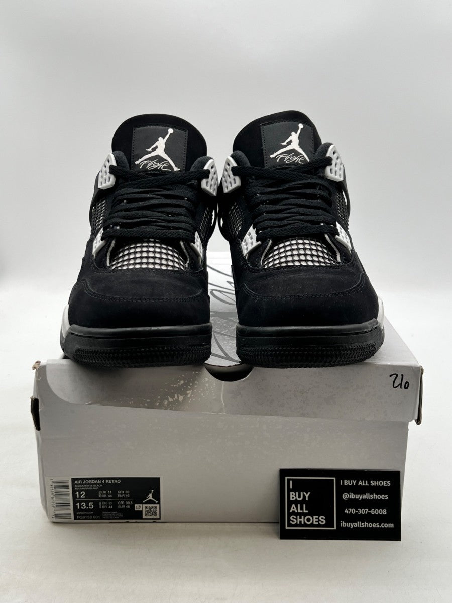 Jordan 4 Retro White Thunder 12 (Lightly Worn Pre-Owned) - Image 2