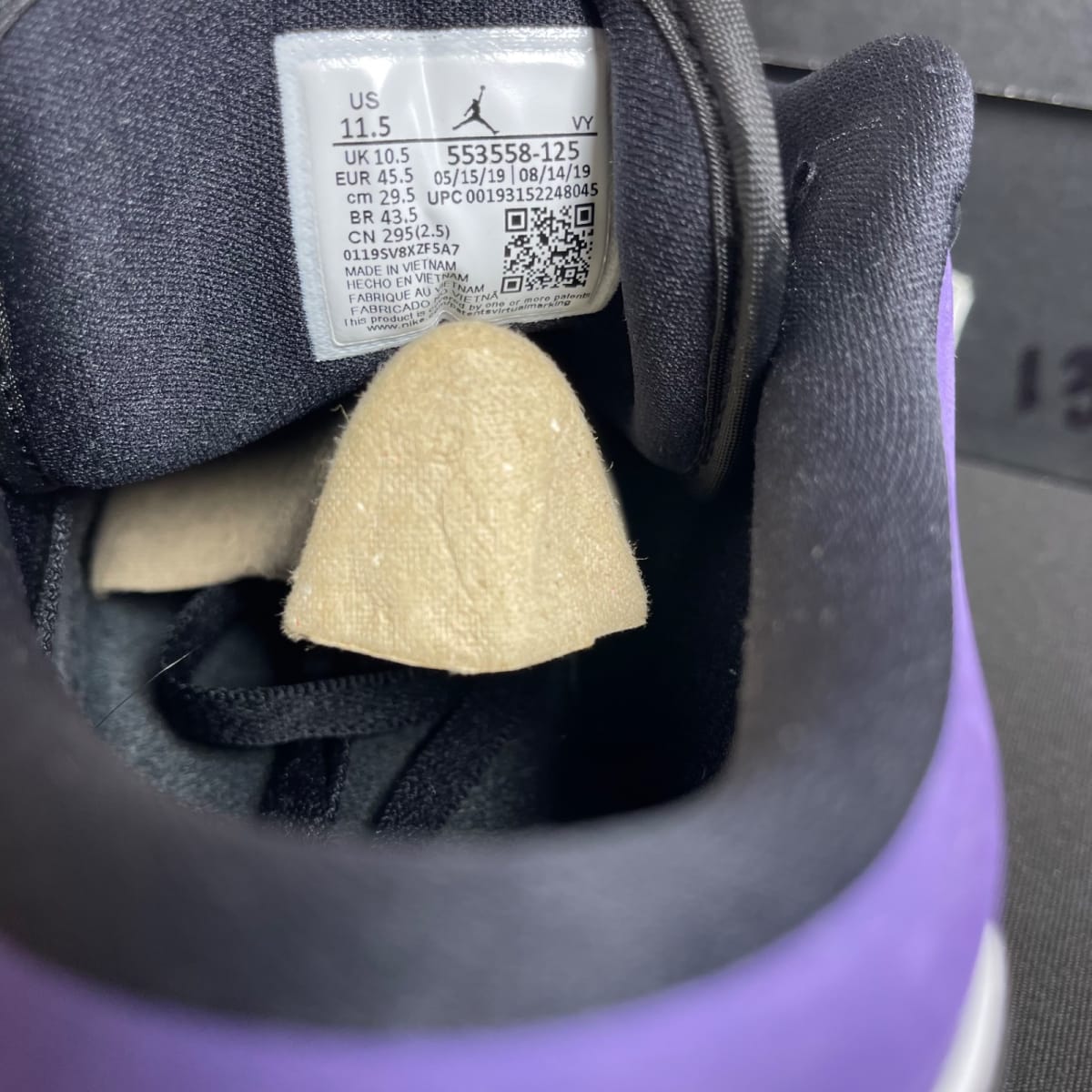 Jordan 1 Low Court Purple (Size 11.5) - aux