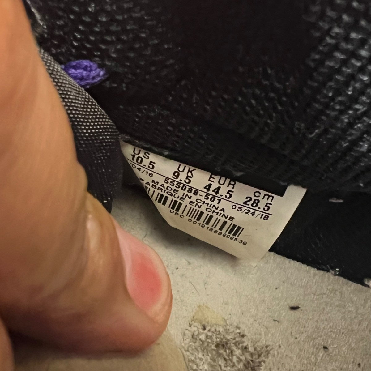 Jordan 1 Retro High Court Purple 10.5 (Moderately Worn Pre-Owned)JordanCourt Purple/Black-Sail - Image 6