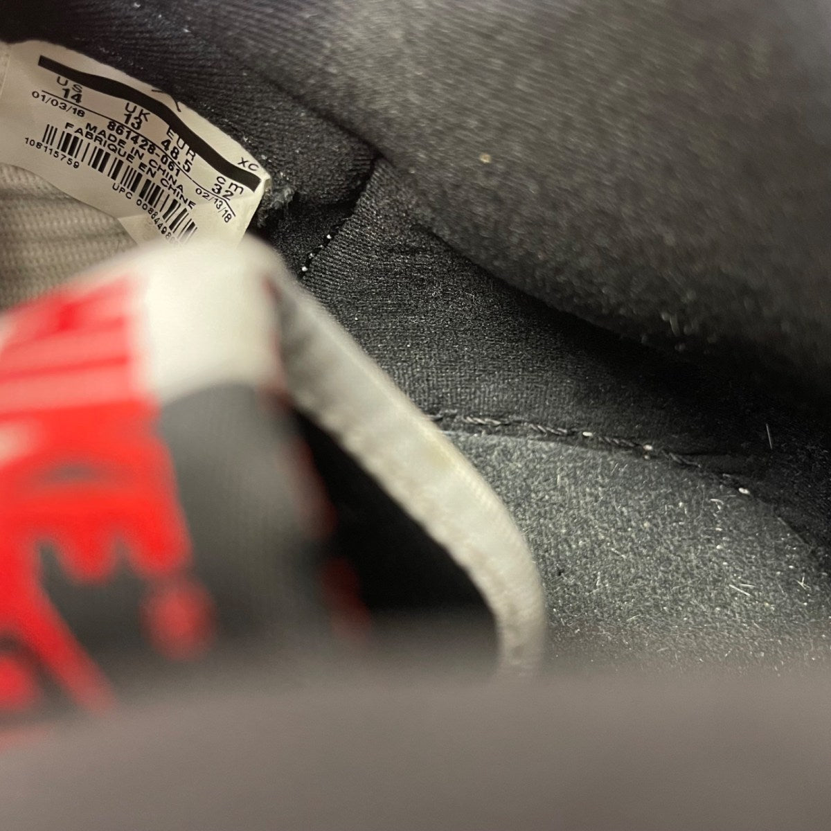 Jordan 1 Retro High Homage To Home (Non-numbered) 14 (Moderately Worn Pre-Owned)JordanBlack/University Red-White - Image 6