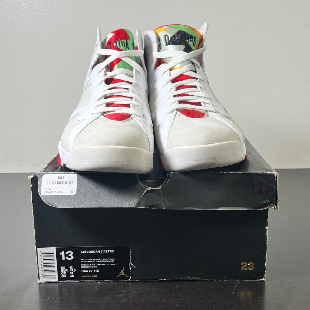 Jordan 7 Retro Hare (2015) 13 (Lightly Worn Pre-Owned)JordanWhite/True Red-Light Silver-Tourmaline - Image 2