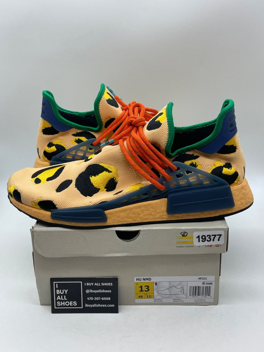 adidas NMD Hu Pharrell Animal Print Leopard Pulse Amber 13 (Moderately Worn Pre-Owned) - Image 1