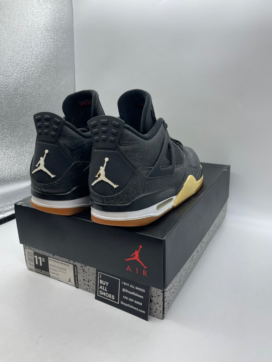 Jordan 4 Retro Laser Black Gum 11.5 (Moderately Worn Pre-Owned) - Image 5