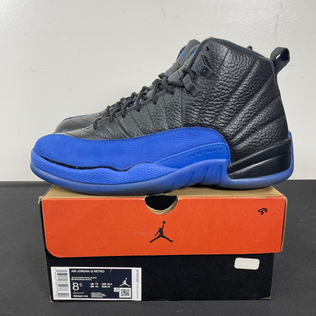 Jordan 12 Retro Black Game Royal 8.5 (Moderately Worn Pre-Owned)JordanBlack/Game Royal-Black - Image 3
