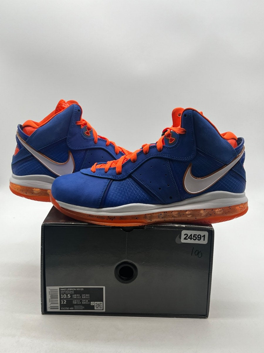 Nike LeBron 8 Hardwood Classic (2021) 10.5 (Lightly Worn Pre-Owned)NikeVarsity Royal/Orange Blaze-Total Orange-White - Image 1