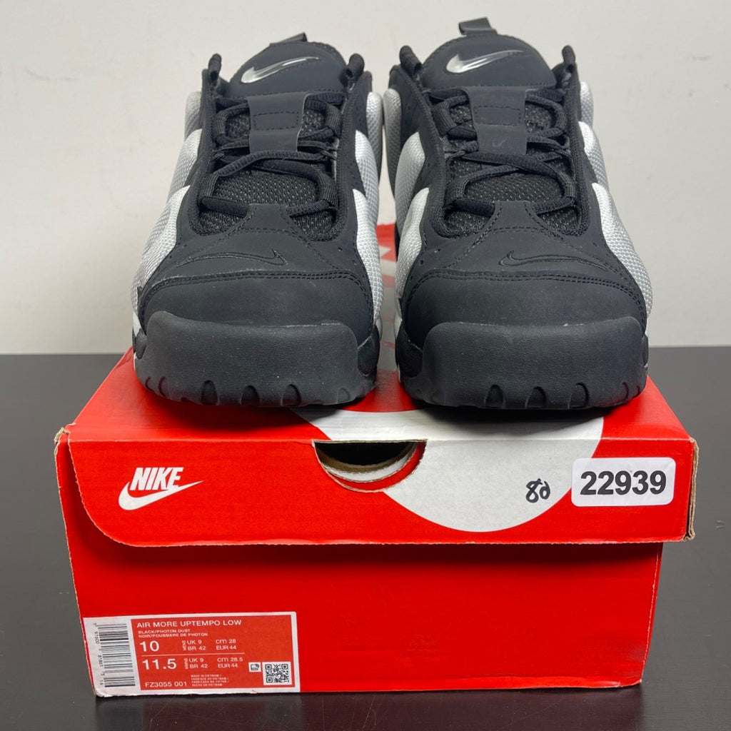 Nike Air More Uptempo Low Black Photon Dust 10 (Moderately Worn Pre-Owned)NikeBlack/Metallic Silver/Photon Dust - Image 2