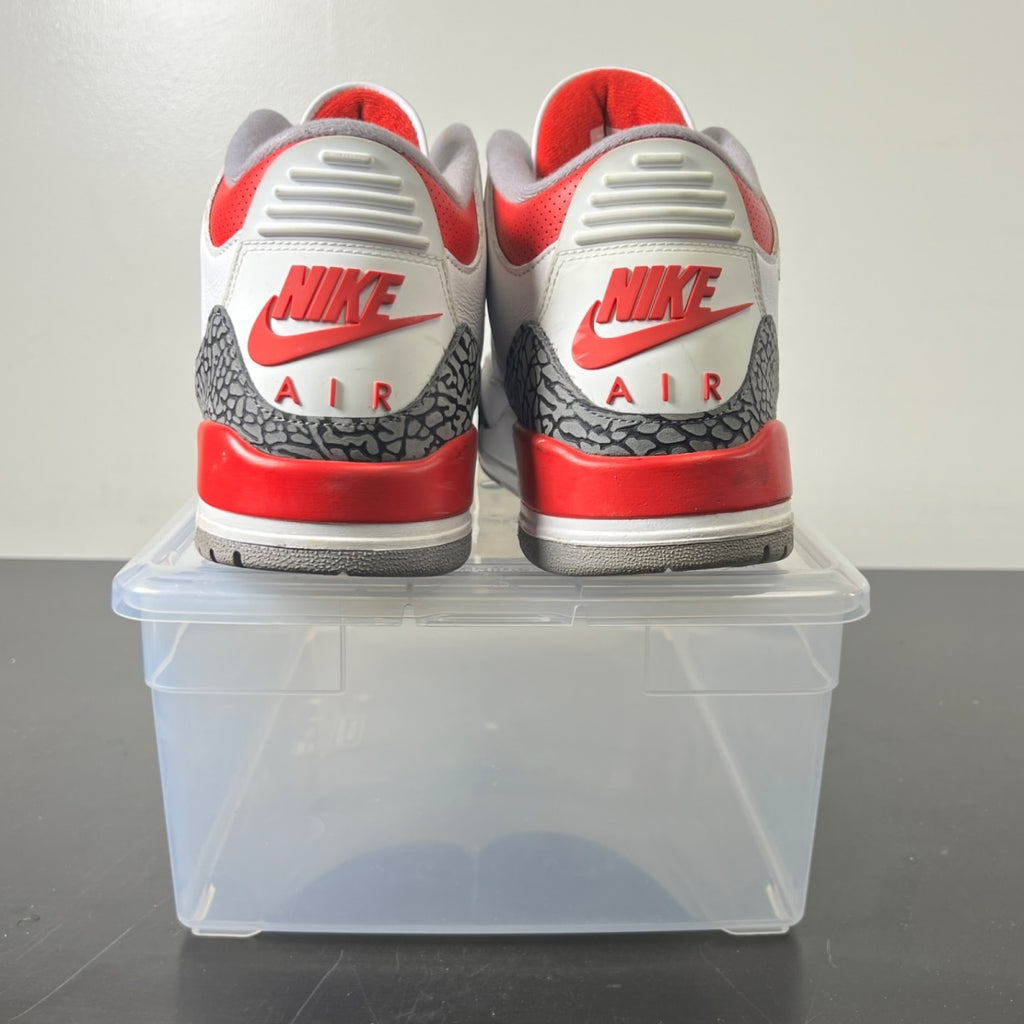Jordan 3 Retro Fire Red (2022) 13 (Moderately Worn Pre-Owned)JordanWhite/Fire Red/Cement Grey/Black - Image 6