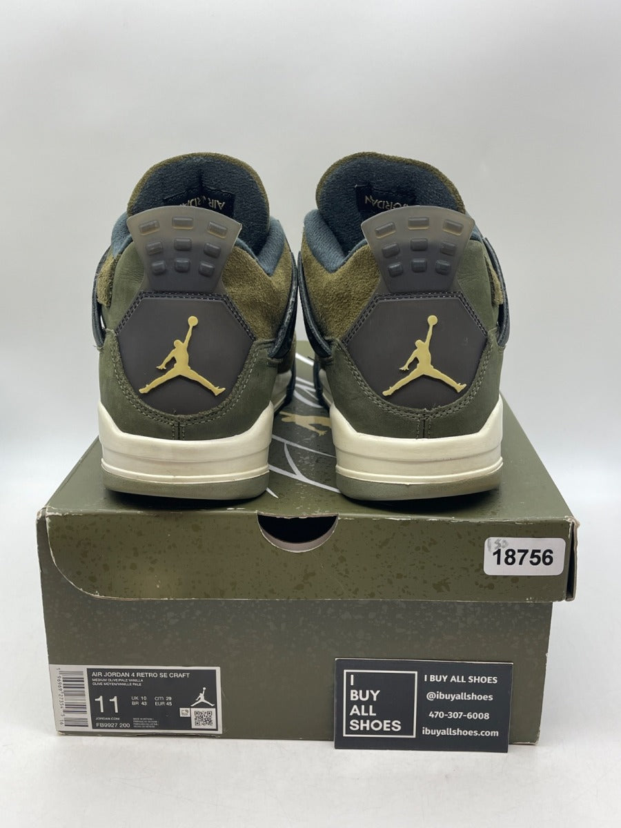 Jordan 4 Retro SE Craft Medium Olive 11 (Heavily Worn Pre-Owned) - Image 3