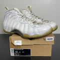 Nike Air Foamposite One White Out 12 (Moderately Worn Pre-Owned)NikeWhite/White-Metallic Silver - Image 1