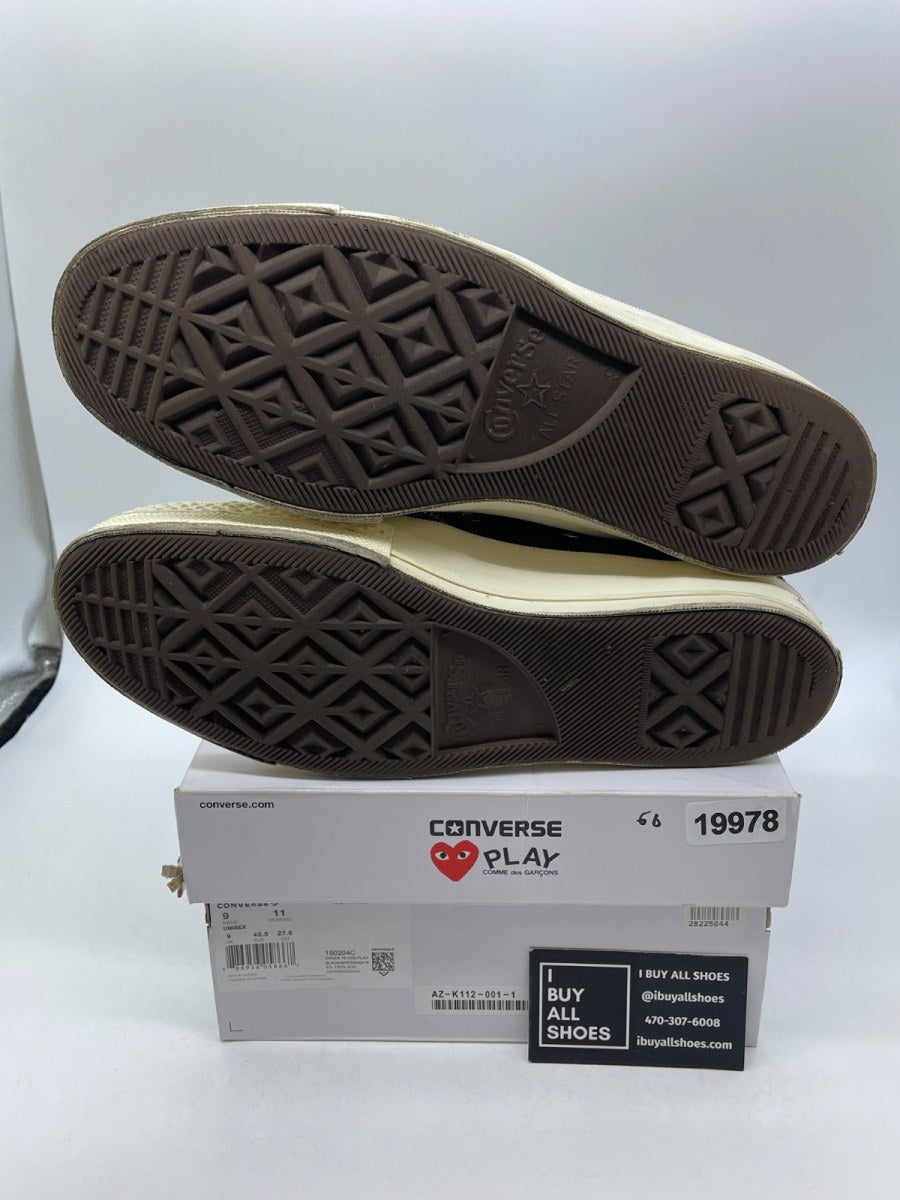 Converse Chuck Taylor All Star 70 Hi Comme des Garcons PLAY Black 9 (Moderately Worn Pre-Owned) - Image 7